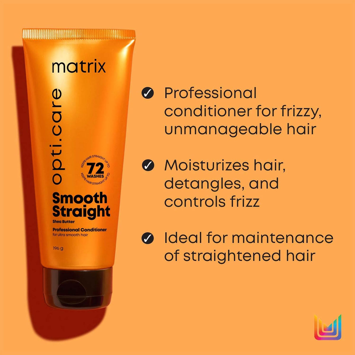 Matrix Opti.Care Professional Conditioner for Salon Smooth Straight Hair | Control Frizzy Hair for up to 4 Days | With Shea Butter | No Added Parabens | (98 g)