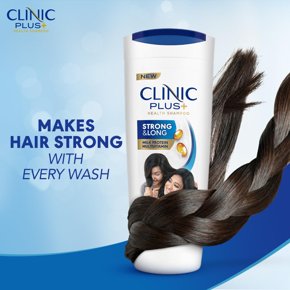 Clinic Plus Strong & Long Shampoo 650 ml|| With Milk Proteins & Multivitamins for Healthy and Long Hair - Strengthening Shampoo for Hair Growth