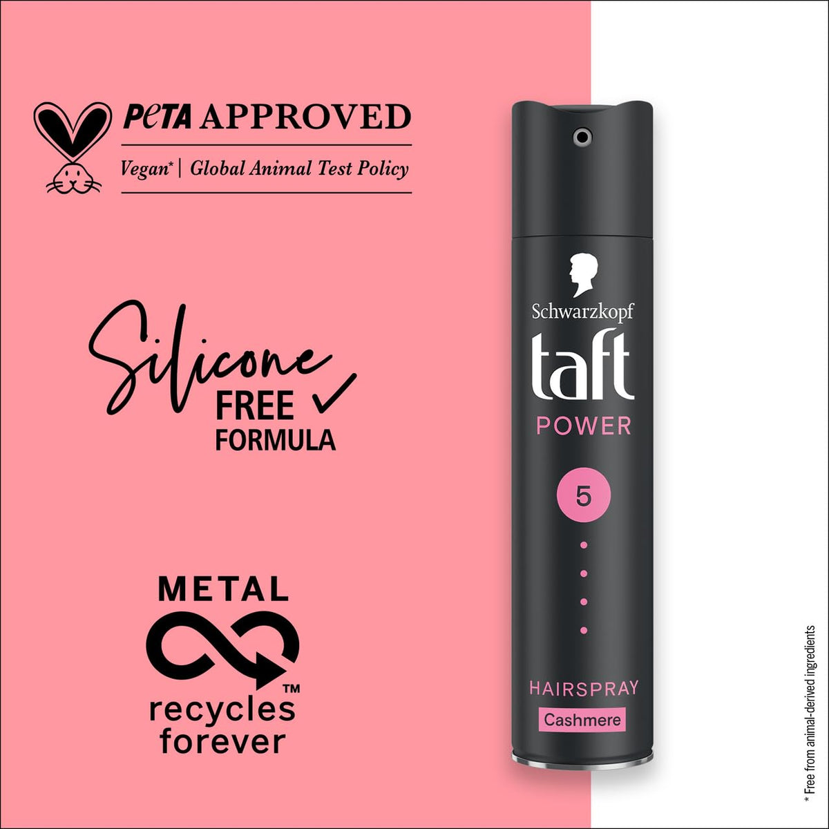 TAFT Schwarzkopf Cashmere Touch Power Hairspray, Mega Strong 5, 250Ml