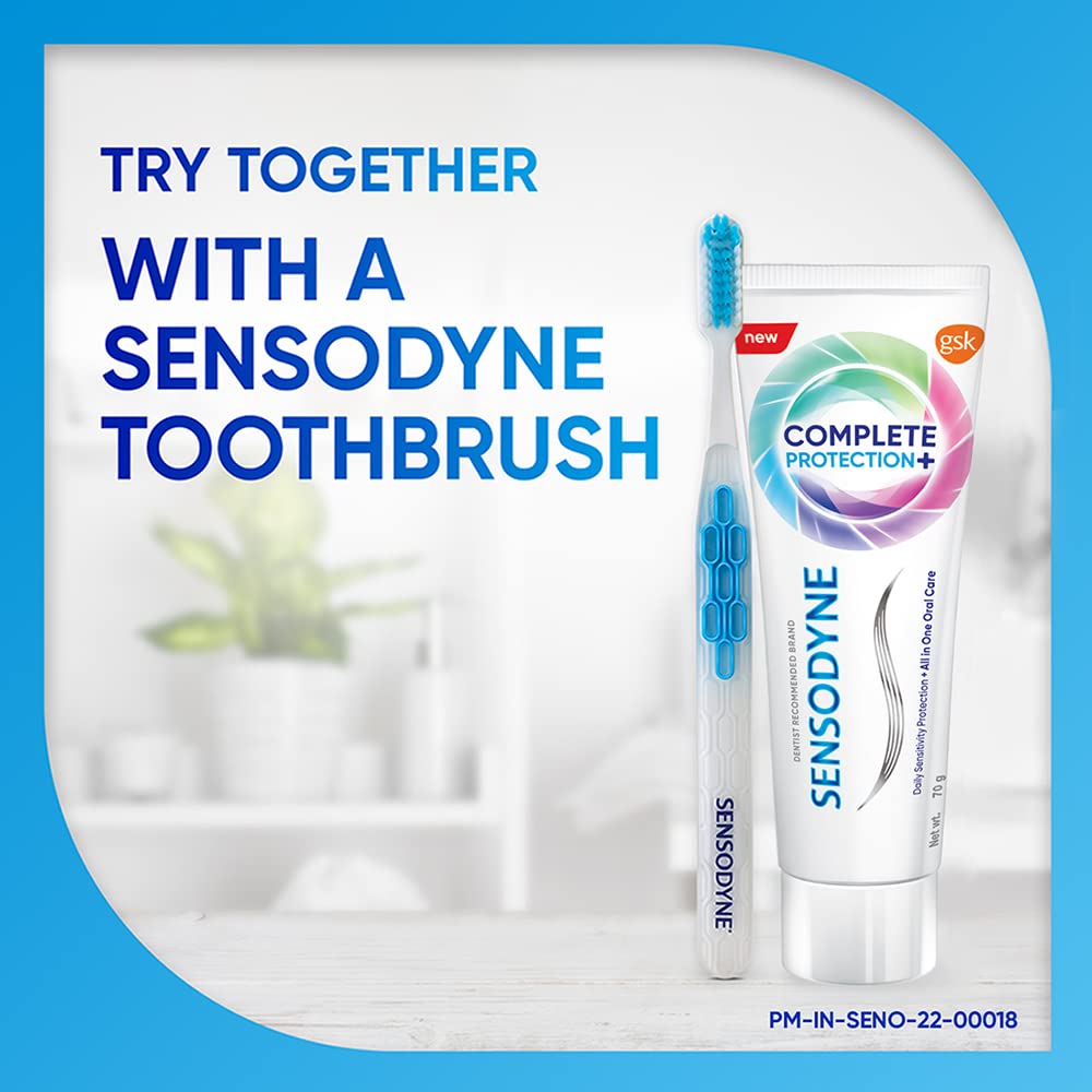 Sensodyne Toothpaste Complete Protection+, All in One daily oral care tooth paste for sensitive teeth, 70 gm