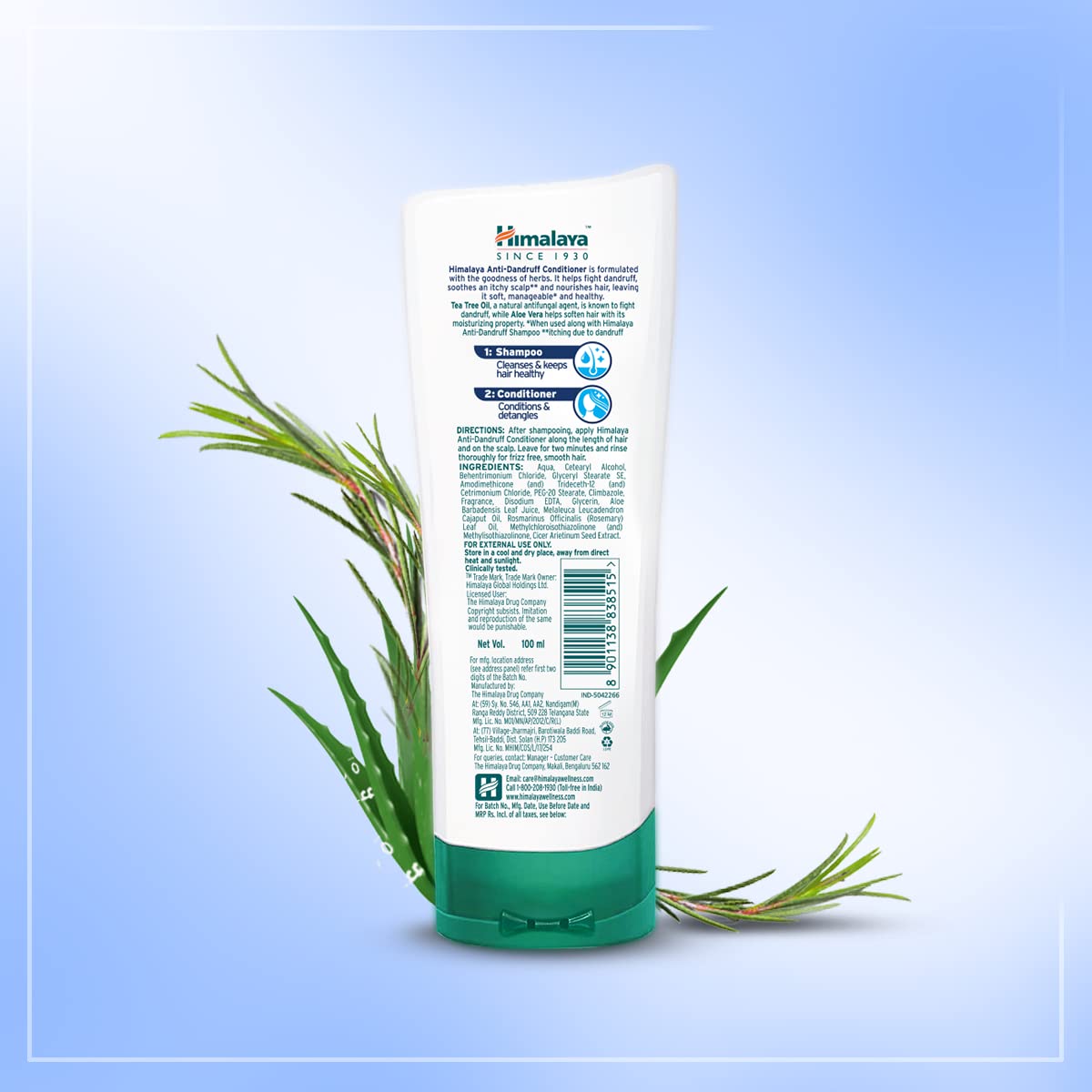 Himalaya Anti-Dandruff Conditioner | Fights and Prevents Dandruff | Soothes the Scalp & Nourishes Hair | With the goodness of Tea Tree Oil & Aloe Vera | For Women & Men | 100ml