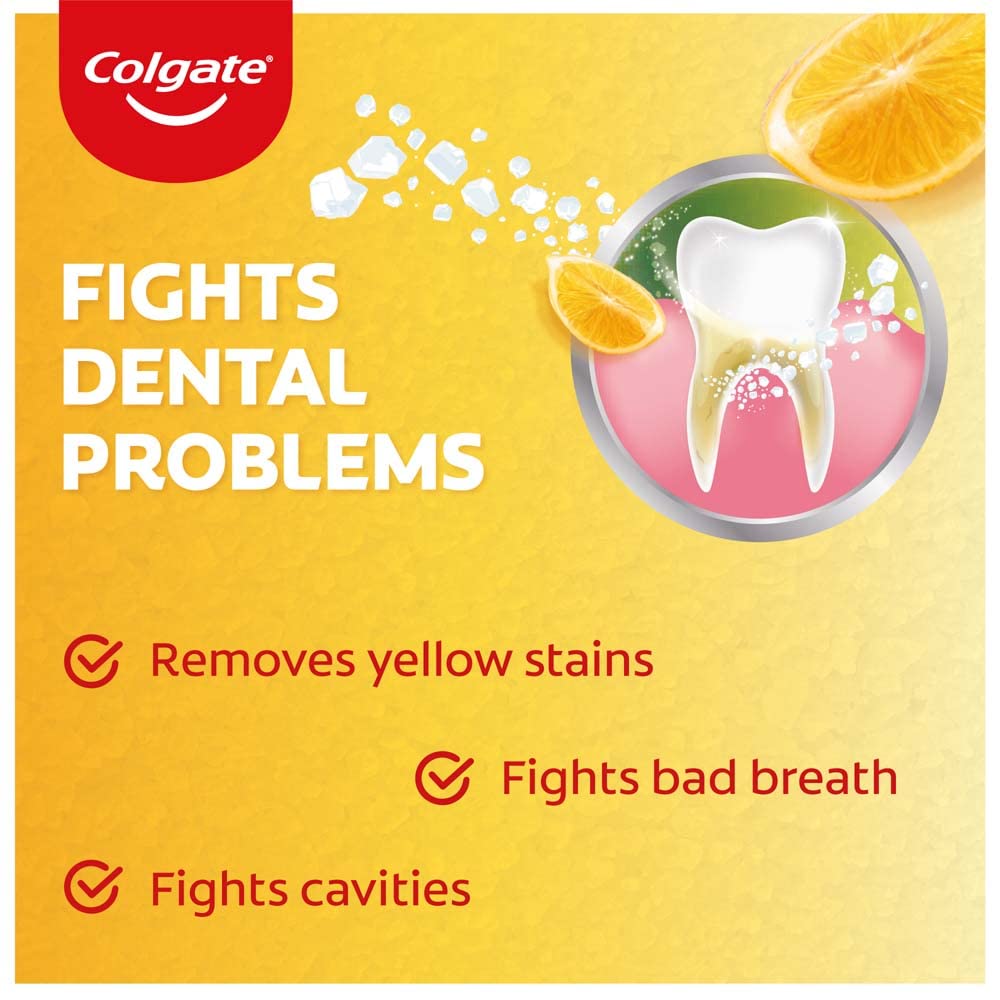 Colgate Active Salt Lemon Toothpaste , Pack Of 200Gm Germ-Fighting Tooth Paste With Active Natural Salt & Lemon For Fighting Sticky Germs & Yellowness Giving Healthy Whitening Teeth & Tight Gums