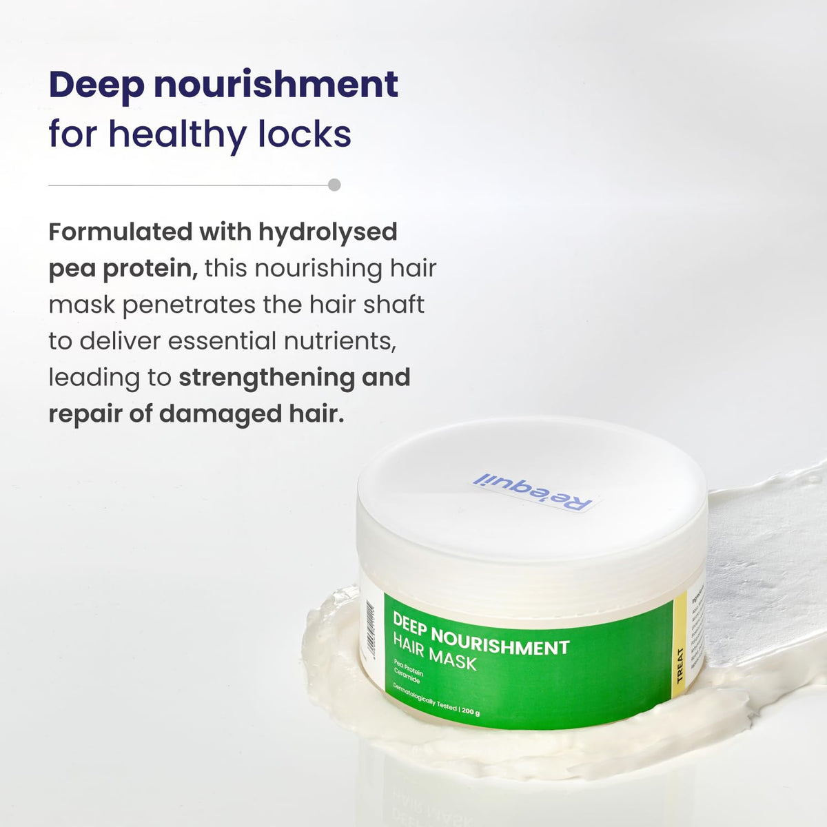 RE' EQUIL Deep Nourishment Hair Mask With Pea Protein & Ceramide, Repairs Dry, Damaged & Frizzy Hair, Sls & Paraben Free, All Hair Types, 200 Gram - Fresh