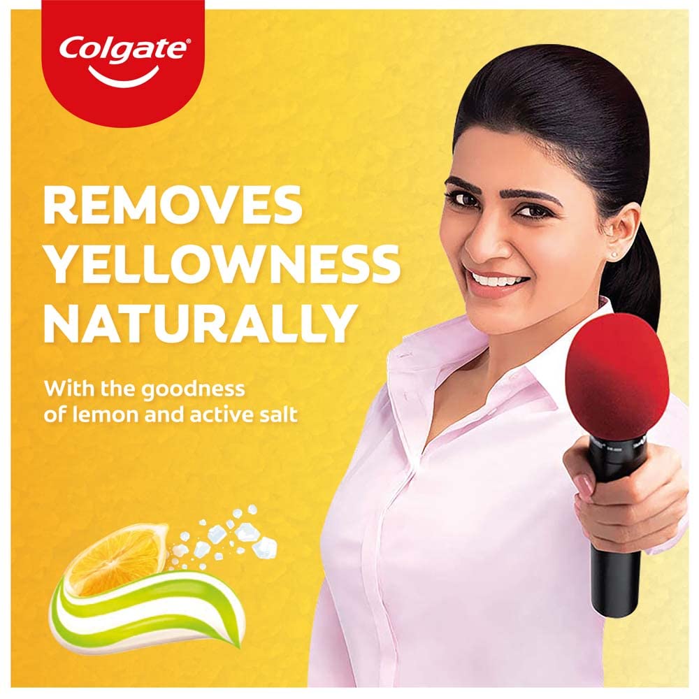 Colgate Active Salt Lemon Toothpaste , Pack Of 200Gm Germ-Fighting Tooth Paste With Active Natural Salt & Lemon For Fighting Sticky Germs & Yellowness Giving Healthy Whitening Teeth & Tight Gums