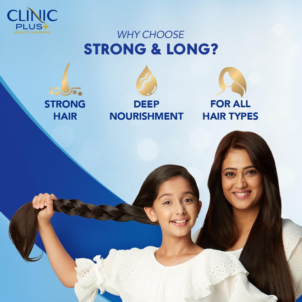 Clinic Plus Strong & Long Shampoo 650 ml|| With Milk Proteins & Multivitamins for Healthy and Long Hair - Strengthening Shampoo for Hair Growth