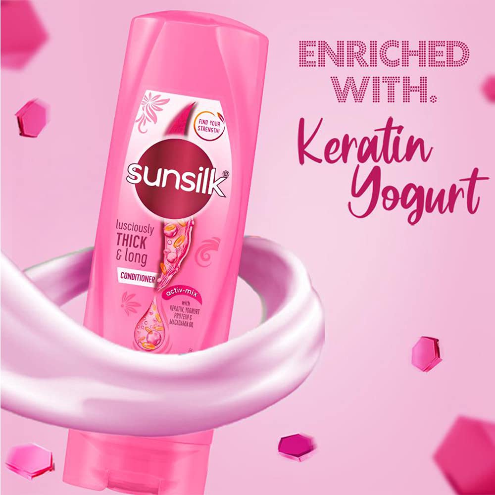 Sunsilk Lusciously Thick & Long Nourishing Almond Conditioner 180 Ml,1 Count