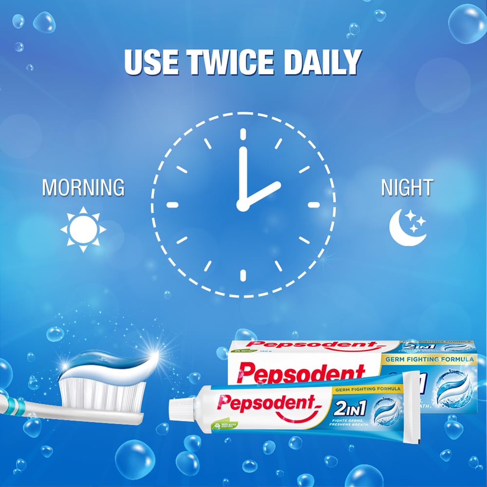 Pepsodent 2 in 1 Toothpaste Tooth Decay Prevention, Cavity Protection, Sensitivity Relief, Plaque Removal, 150 g