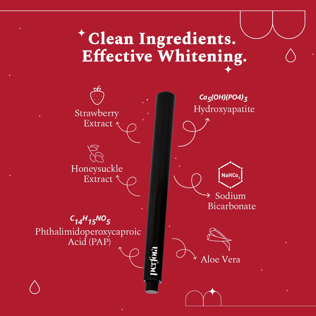 Perfora Teeth Whitening Pen (Pack of 2) | Peroxide Free White Gel Pen| Teeth Whitening Products for Men & Women | Enamel Safe & Effective | Vegan | Stain Remover and Teeth Whitener | Vanilla Mint