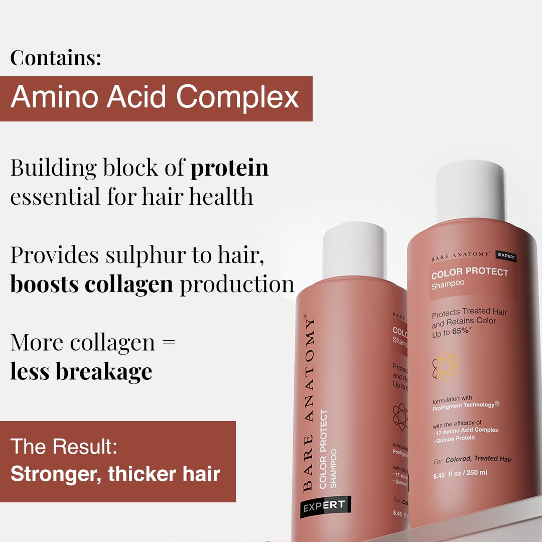 Bare Anatomy Hair Colour Protect Shampoo, Retains Colour Upto 8 Weeks, Repairs Damage With Amino Acid & Quinoa Protein For Dry & Frizzy Coloured Hair For Unisex, 250ml