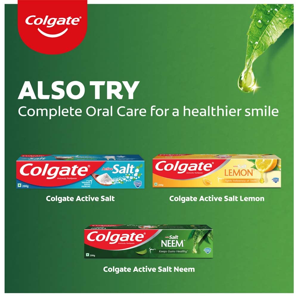 Colgate Active Salt Neem Toothpaste, Germ Fighting Herbal Tooth paste for Fresh Breath, Healthy, Tight Gums, 100g