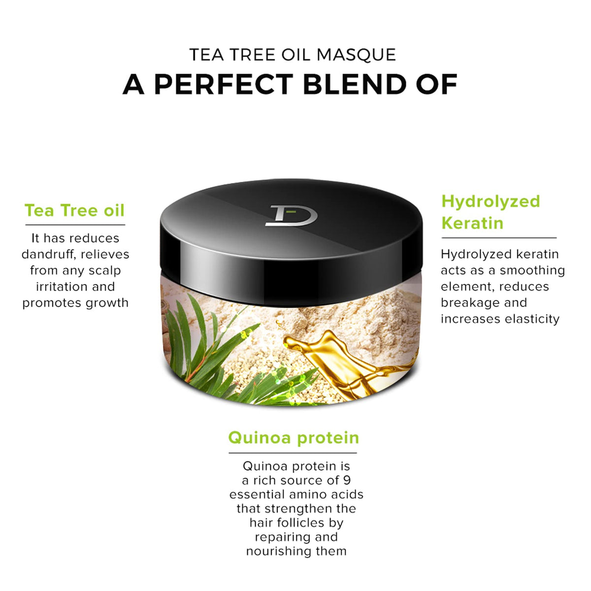 De Fabulous Tea Tree Oil Masque-250 ml |All hair types | Scalp Health | Sulphate Free