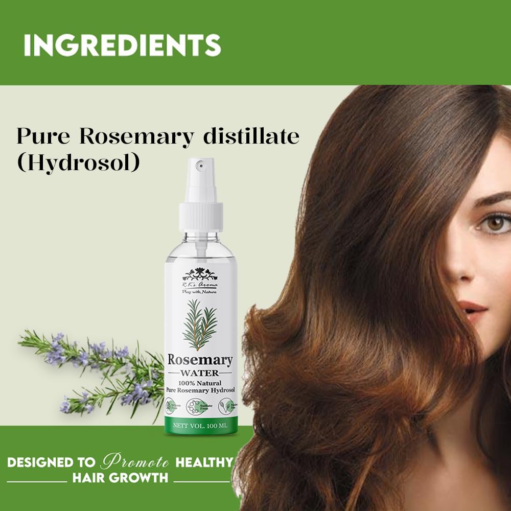 R.K's Aroma Shop Rosemary Water Hair Spray Natural Rosemary Extract Hair Conditioning & Hair Shine 100ml