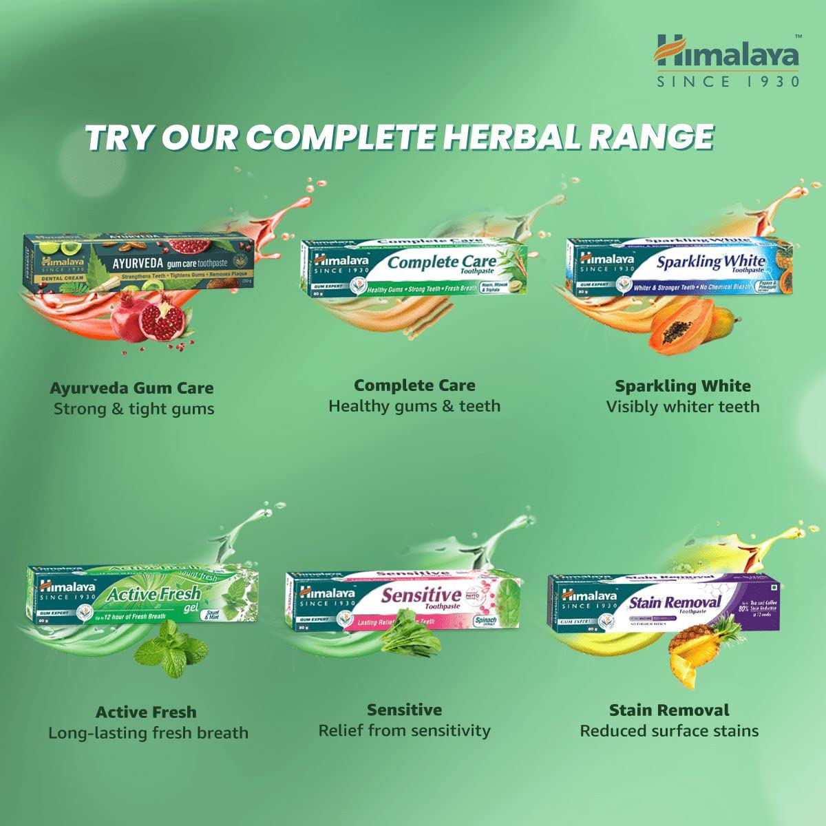 Himalaya Complete Care 300g (150g x 2, Pack of 2) Toothpaste | For Healthy Gums & Strong Teeth | With Neem, Miswak & Triphala