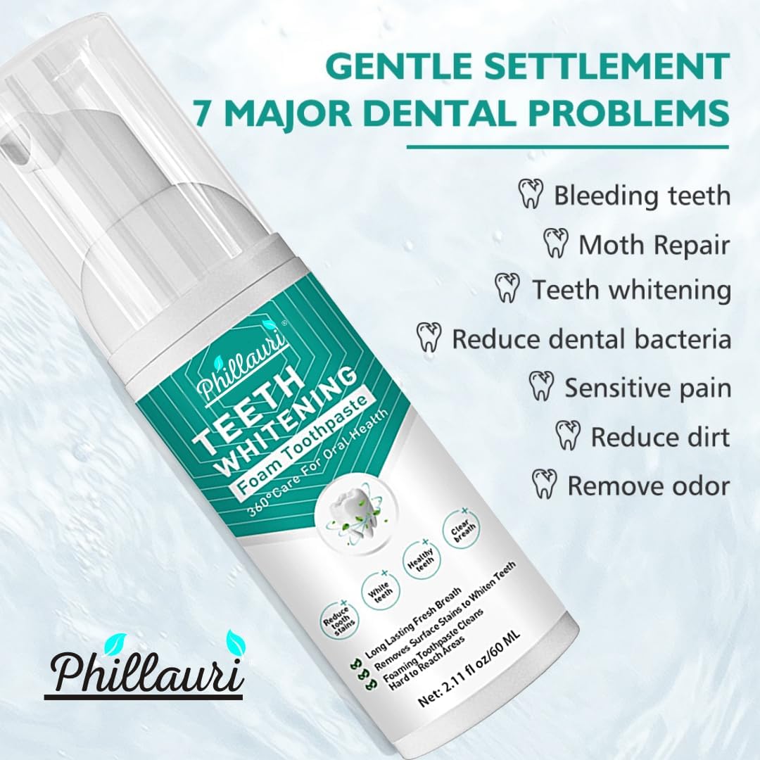 Phillauri Whitens Teeth Teeth Lightening Foam To Remove Yellow Stains, Tobacoo, Tartar And Tobacco Stains 60Millilitre