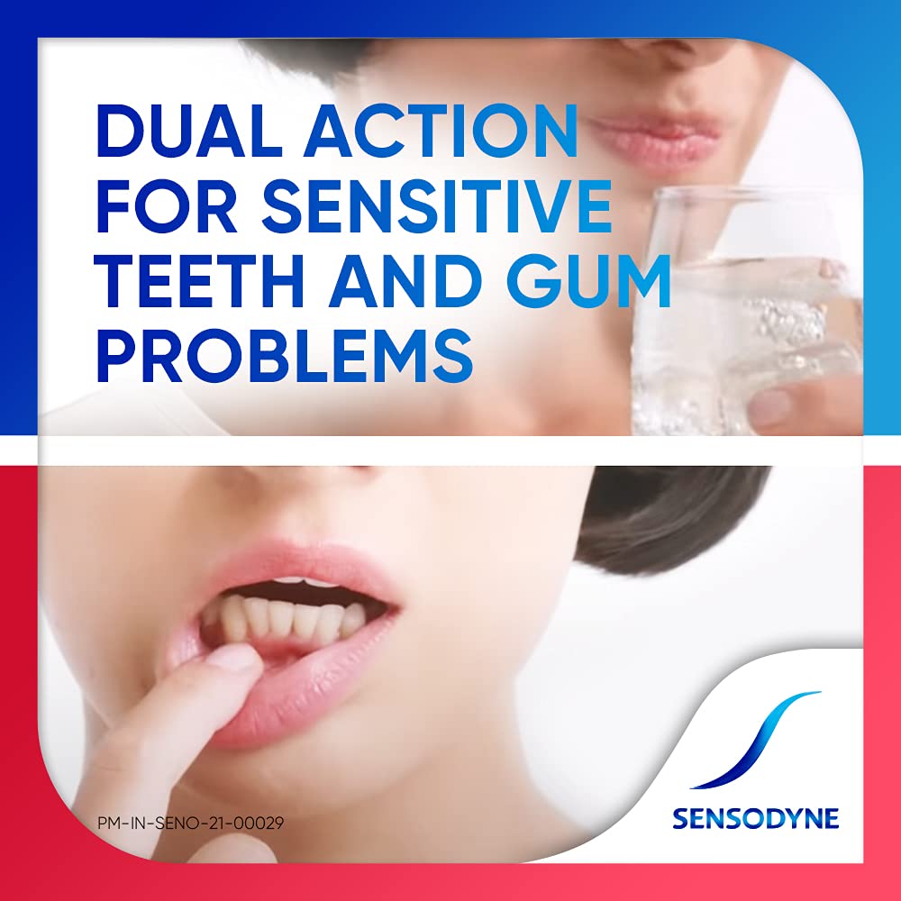 Sensodyne Toothpaste Sensitivity & Gum, Dual action tooth paste for sensitive teeth and healthy gums, 70 gm