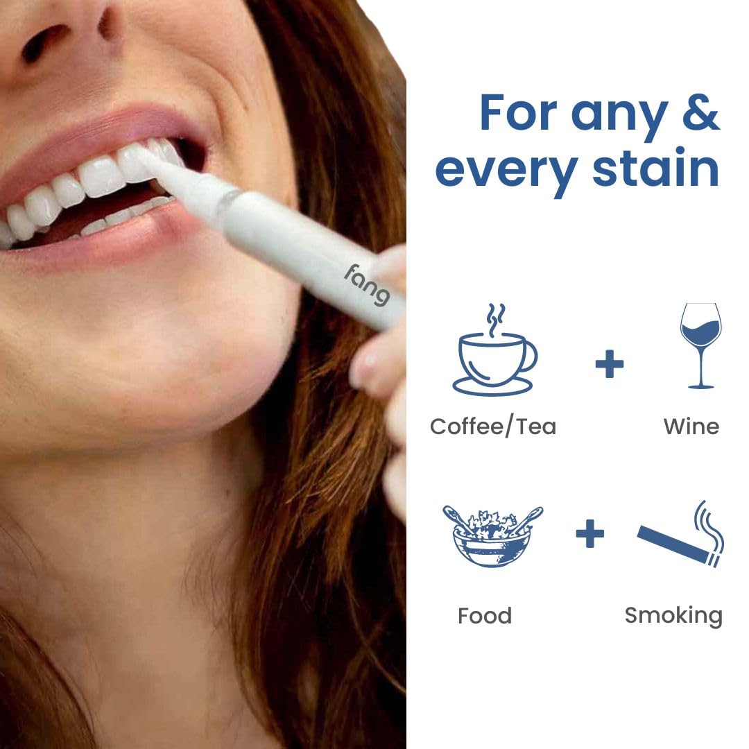 Fang At Home Teeth Whitening Pen | 10+ Treatments | Teeth Stain Remover | Safe for Enamel | Effective For Gutka, Tobacco,| Portable, Easy-to-Use & Immediate Results | Gluten-Free & Vegan Serum | Yellow Teeth Whitening (Pack of 1)