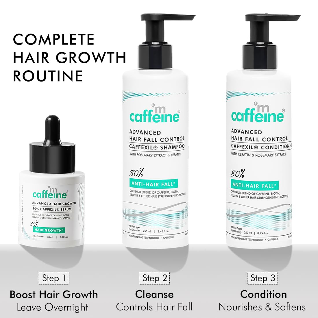 mCaffeine Hair Serum with 20% Caffexil Advanced, Biotin, Keratin & Rosemary | 80% Hair Growth, Increase Hair Density & Controls Hair Fall | mCaffeine Products | Nourishes Hair Roots | Hair Growth Serum For Women and Men - 30 ML