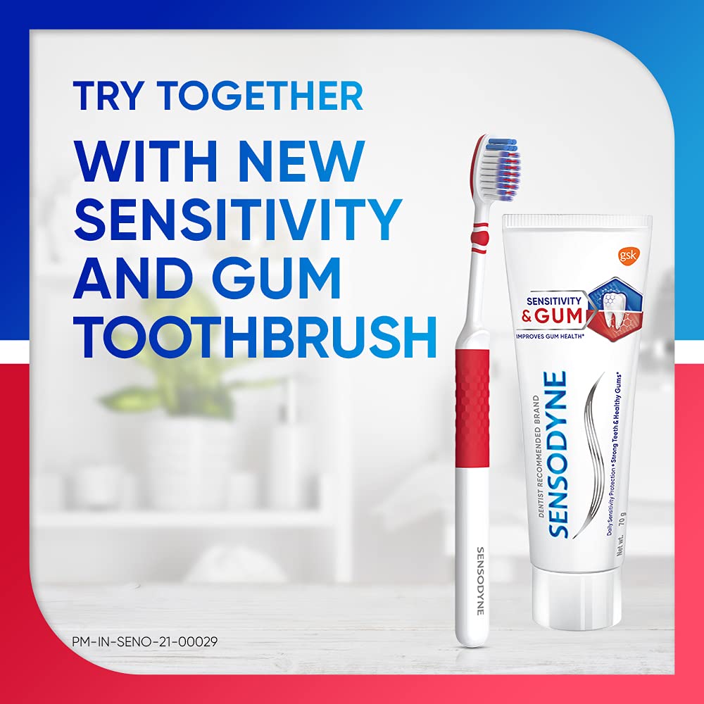 Sensodyne Toothpaste Sensitivity & Gum, Dual action tooth paste for sensitive teeth and healthy gums, 70 gm