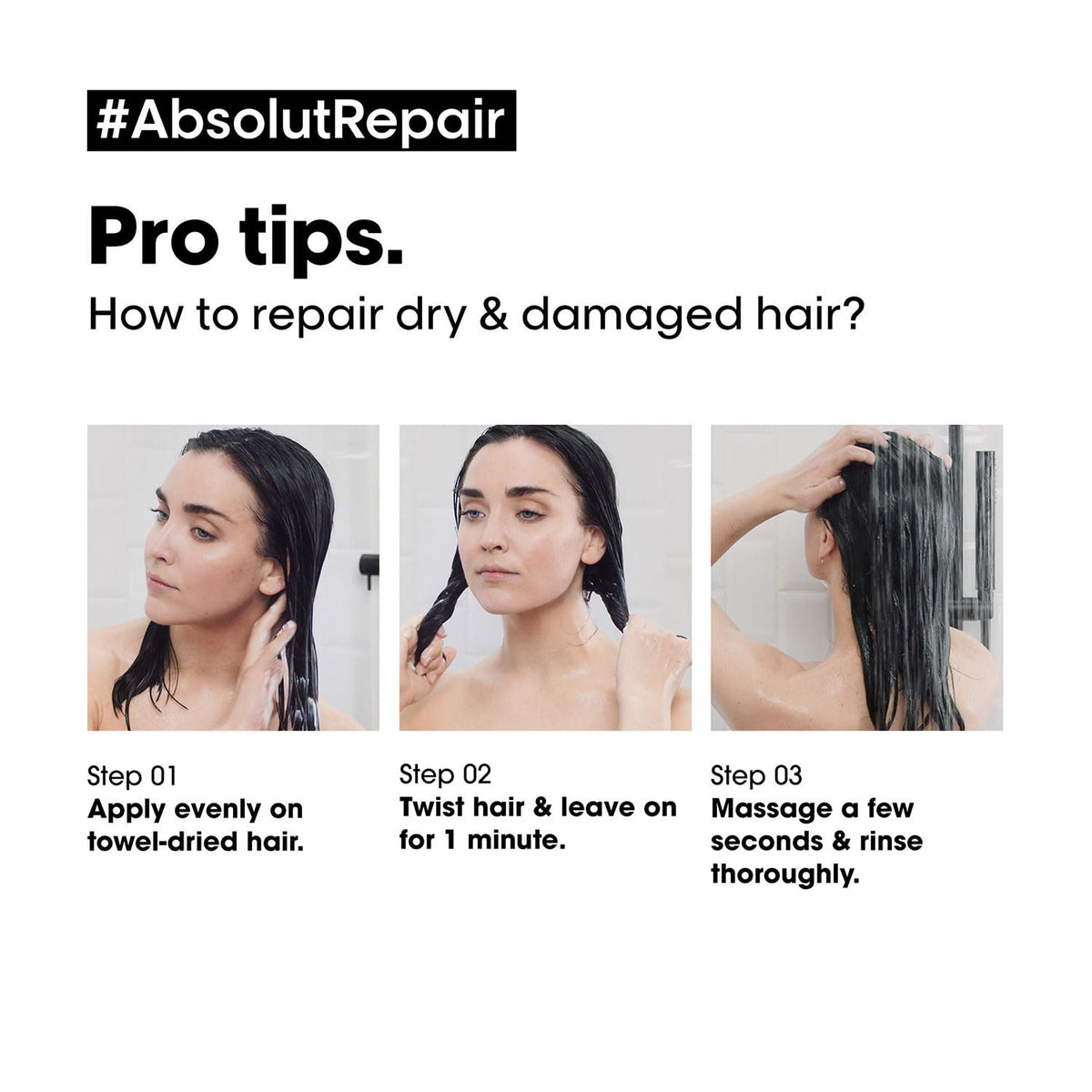 L'Oréal Professionnel Absolut Repair Shampoo With Protein And Gold Quinoa For Dry And Damaged Hair, Serie Expert, 300Ml