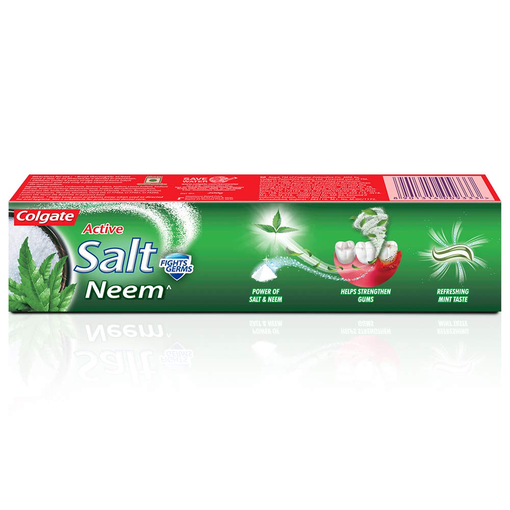 Colgate Active Salt Neem Toothpaste, Germ Fighting Herbal Tooth paste for Fresh Breath, Healthy, Tight Gums, 100g