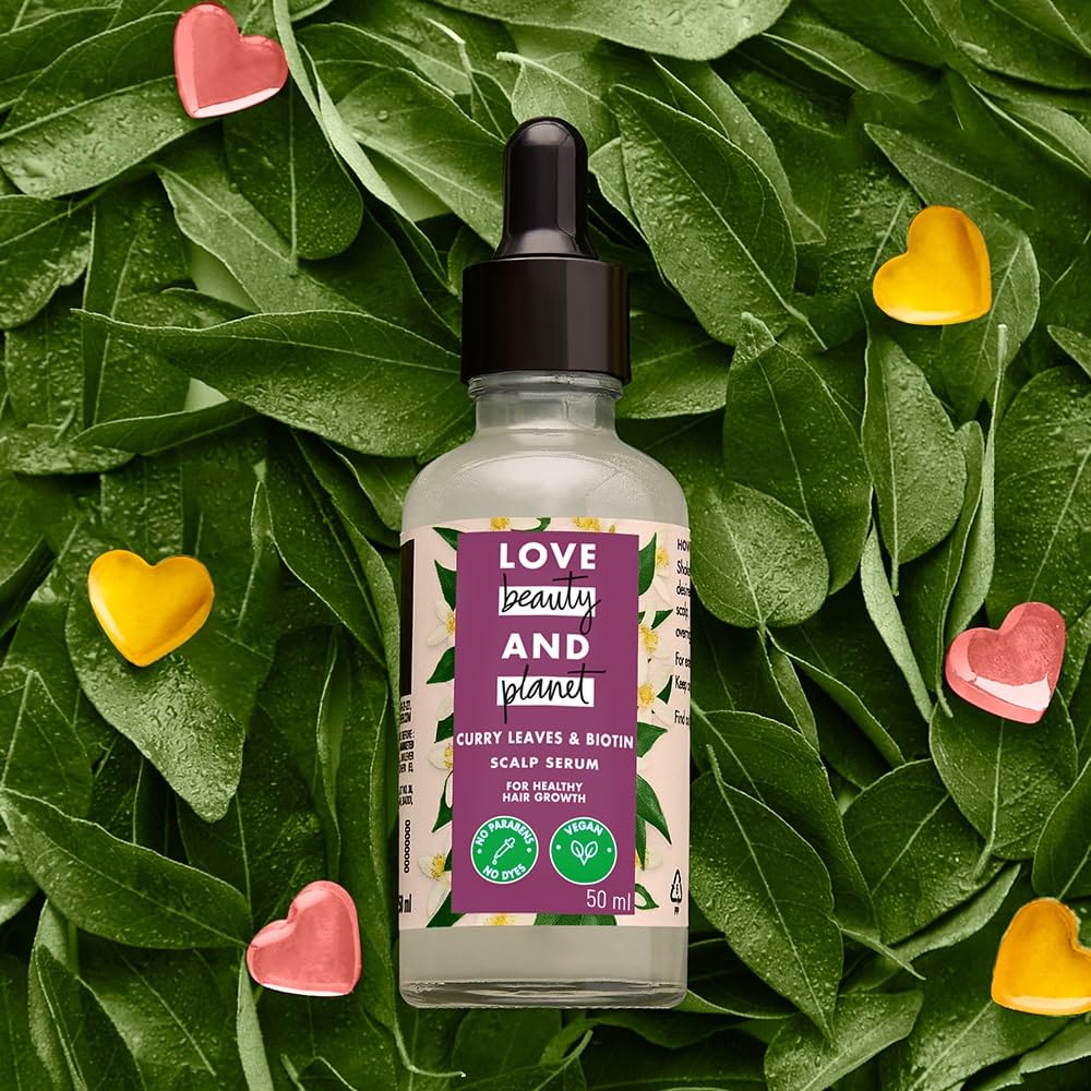 Love Beauty & Planet Curry Leaves & Vegan Biotin scalp serum |Hair Growth serum, 50ml