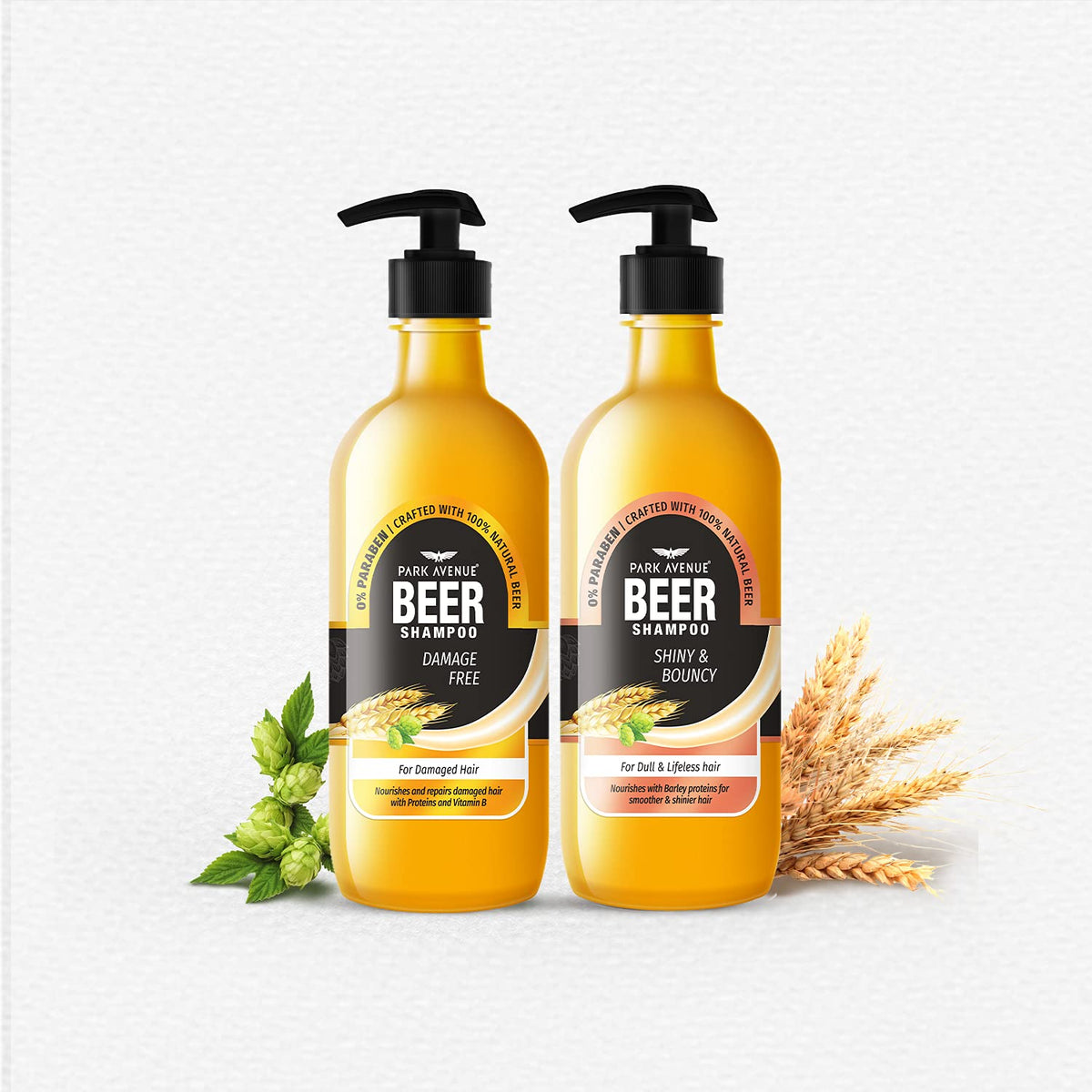 Park Avenue Beer shampoo for Shiny & Bouncy Hair (650ml) | Paraben Free | For Dull & Lifeless Hair | Crafted with Natural Beer