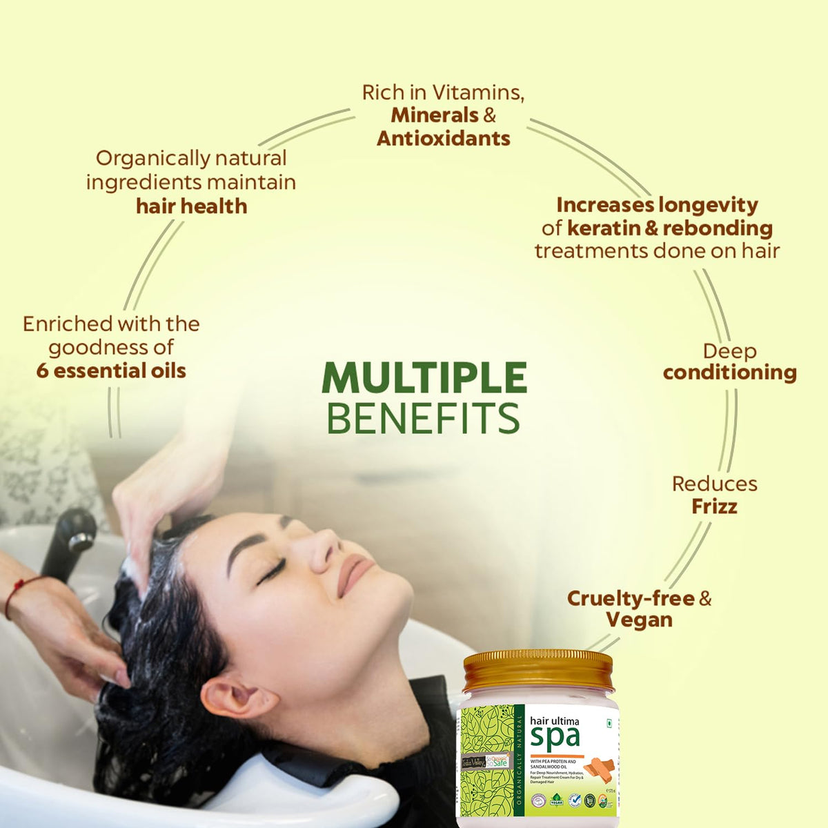 INDUS VALLEY 100% Organic Deep Nourishing Hair Ultima Spa For Dull and Damage Hair Treatment -175ml