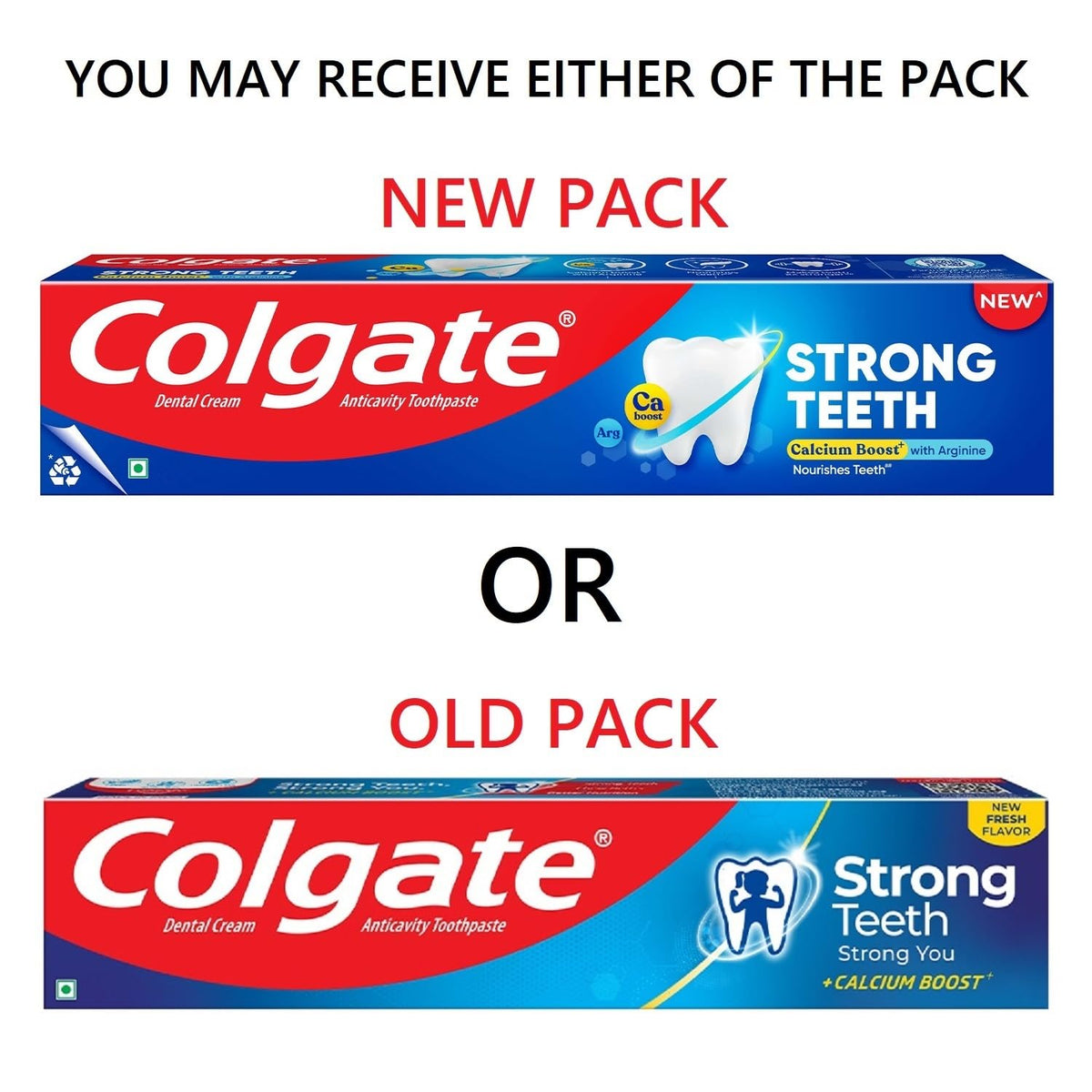 Colgate Strong Teeth, 150g, India’s No: 1 Toothpaste Brand, Calcium-boost Tooth Paste for 2X Stronger Teeth, Whitens Teeth, Fresh Breath & Prevents Cavities