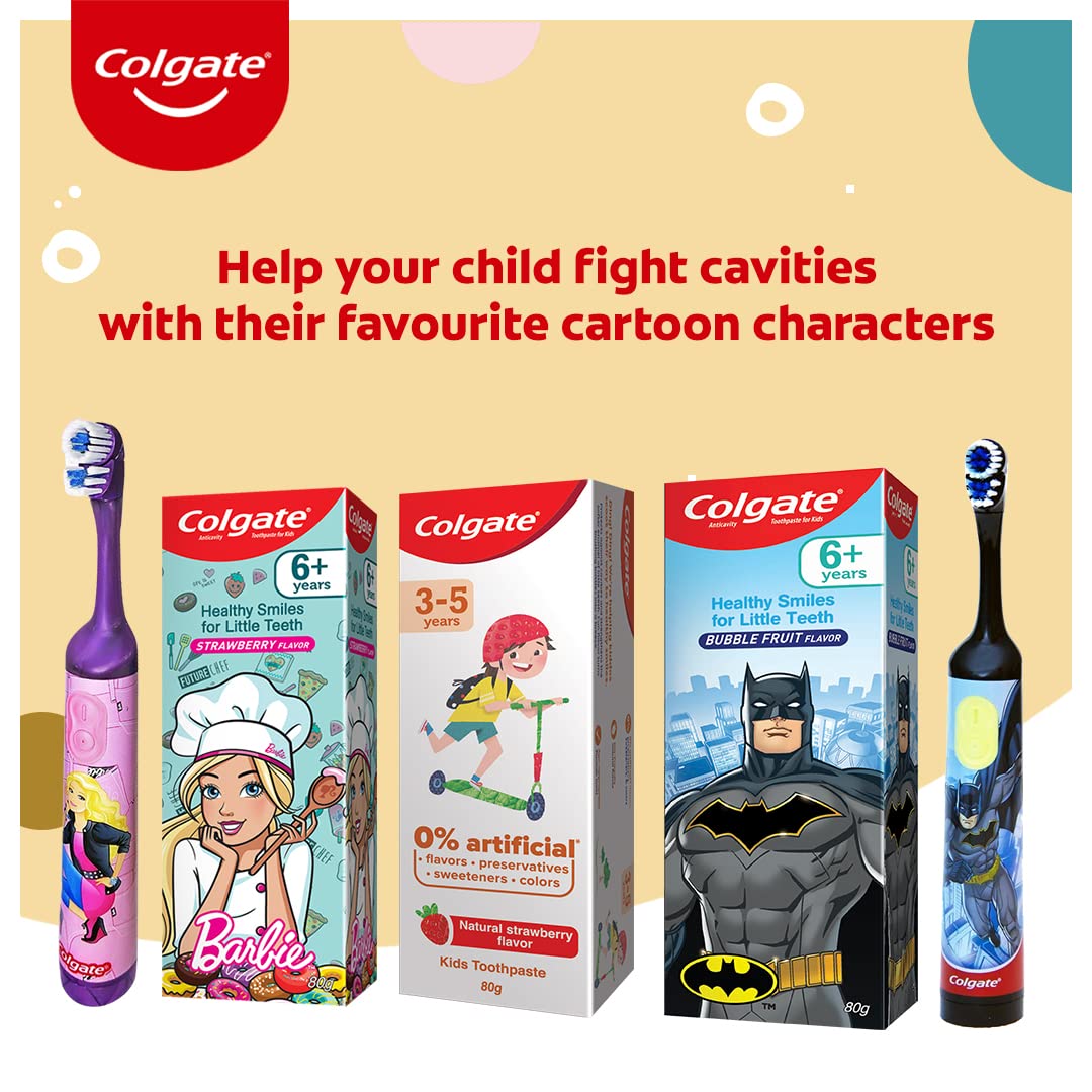 Colgate Kids Toothpaste For 6+ Years, Batman, Bubble Fruit Flavour, Gentle Protection, Enamel Protection Tooth Paste With 50% Lesser Abrasive Formula For Protecting Against Cavities, 80 Gram