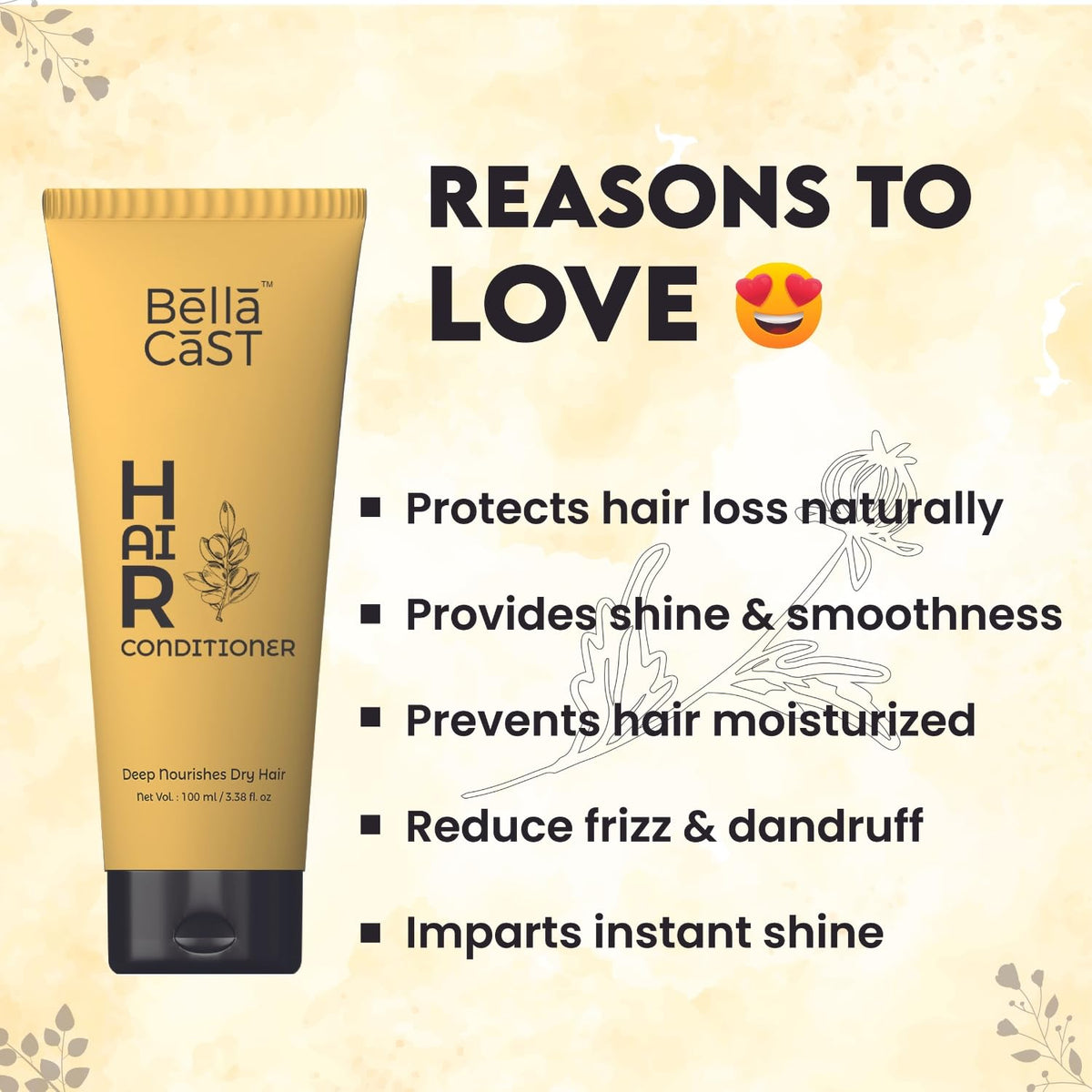 BellaCast Hair Conditioner For Damaged and Weak Hair Nourishes, Repair & Shine, For Long and Lifeless Hair