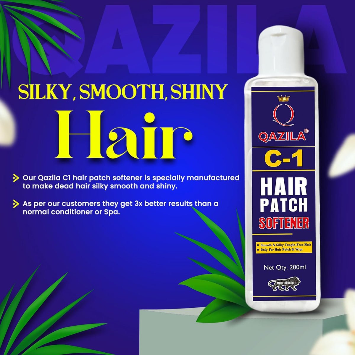 Qazila C-1 Hair Patch Softener| Hair Patch Conditioner| Hair Patch Wash Chemical| Soft, Silky and Tangle-Free Hair|200 ml