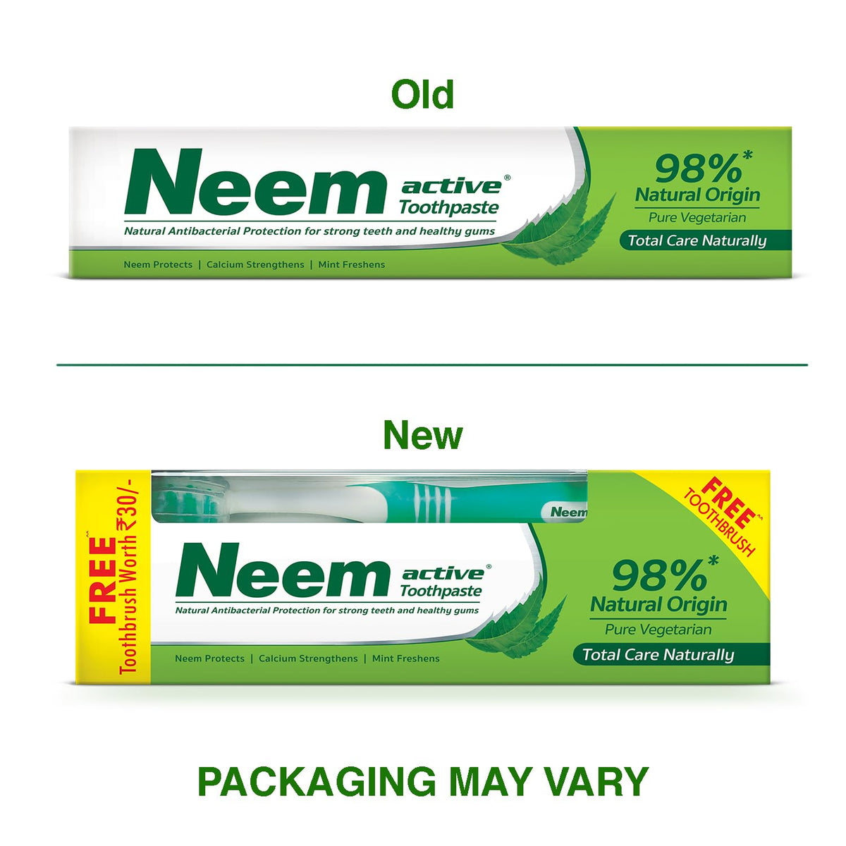 NEEM ACTIVE Toothpaste 200Gm With Ultra Soft Manual Toothbrush Free | 100% Vegetarian | Enriched With The Power Of Neem And Calcium |Antibacterial Protection |Mint For Freshness