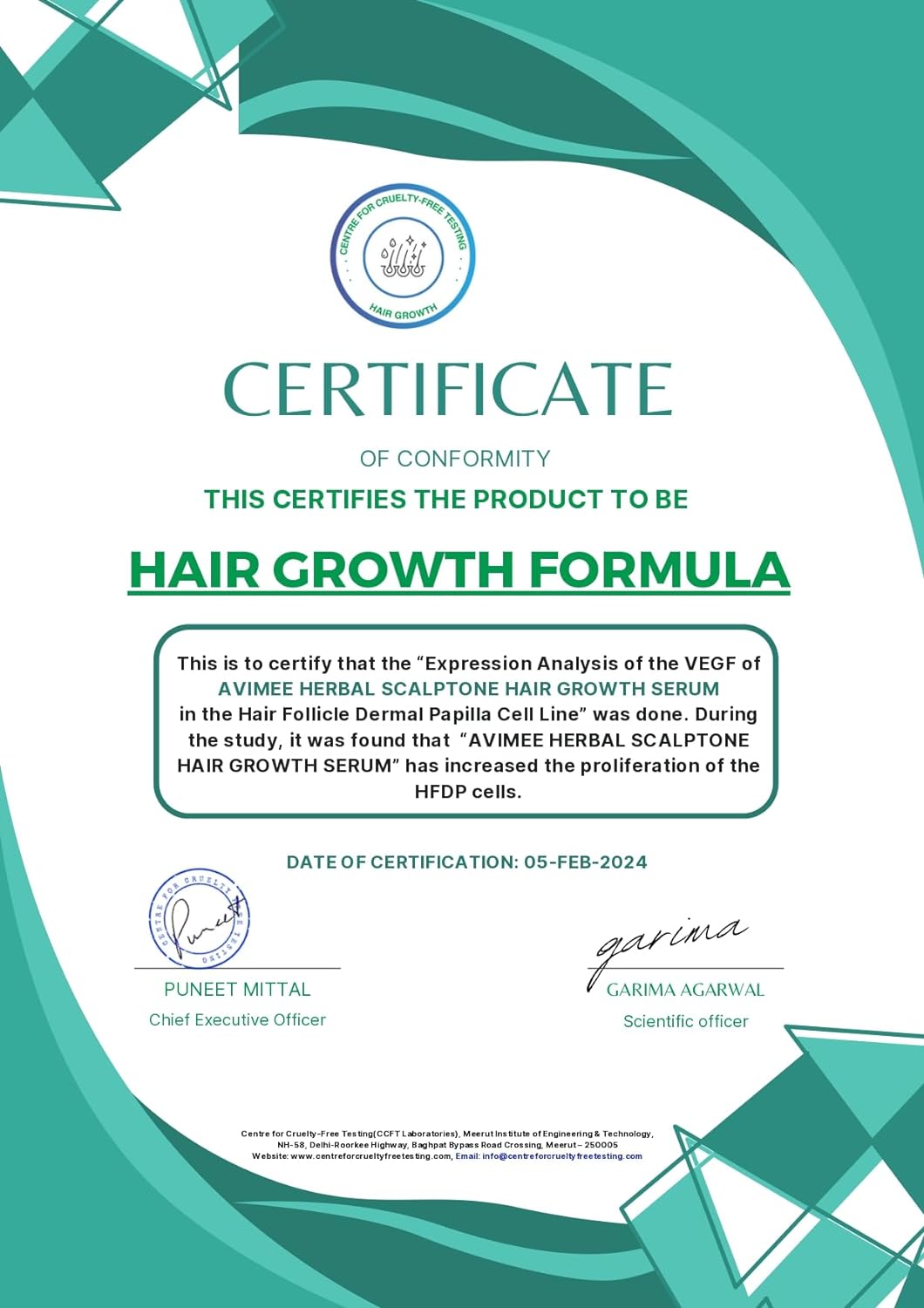 Avimee Herbal Scalptone Hair Growth Serum | Scientifically Proven Formula | Enriched with Nansyl & Green Tea Extract | For Hair Growth & Hair Fall Reduction | 25 ml