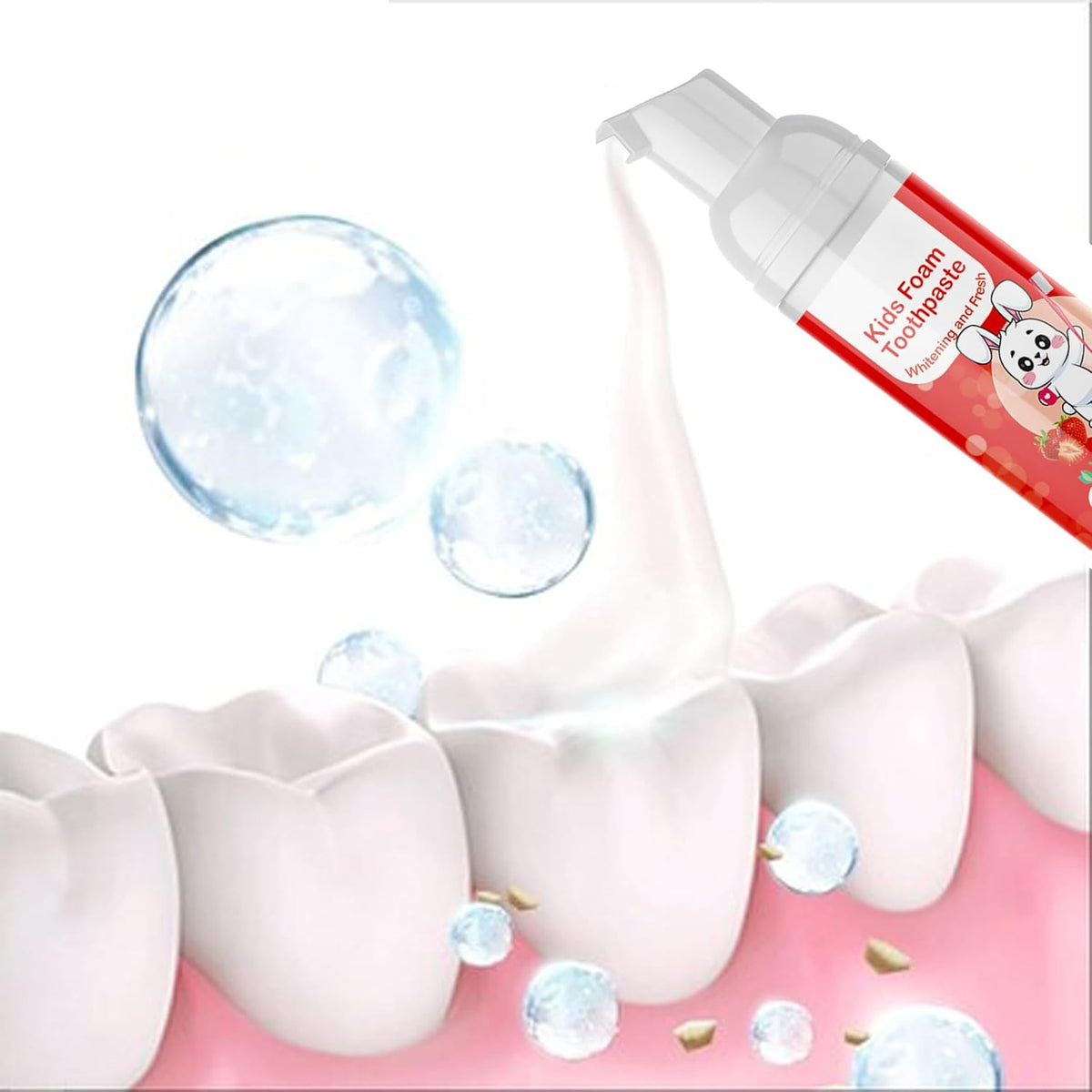 Newsio Fruit Flavor Baby Teeth Cleansing Mousse Kids Whitening Fresh Foaming Toothpaste Teeth Whitening liquid (60 ml)