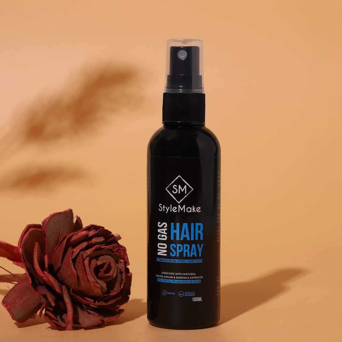 StyleMake Hair Lock Spray for Men & Women - Extreme Hold - 100 ml | Natural Extracts of Onion, Argan & Moringa | Quick Hair Styling and Setting