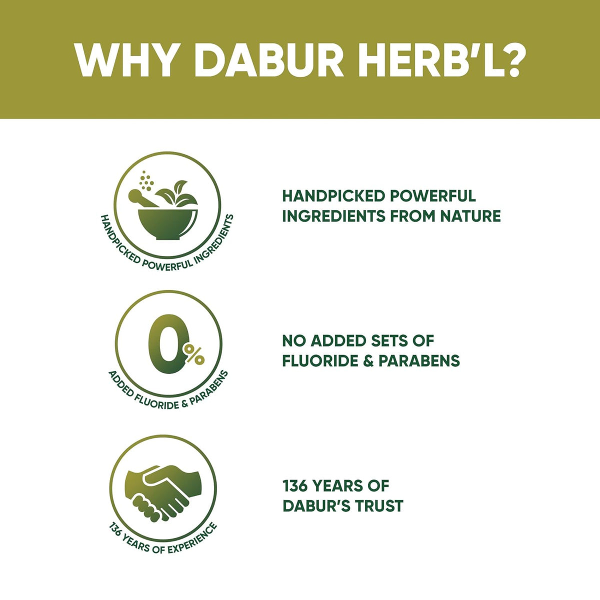 Dabur Herb'l Neem 300g (200g + 100g) - Germ Protection Toothpaste with No added Fluoride and Parabens