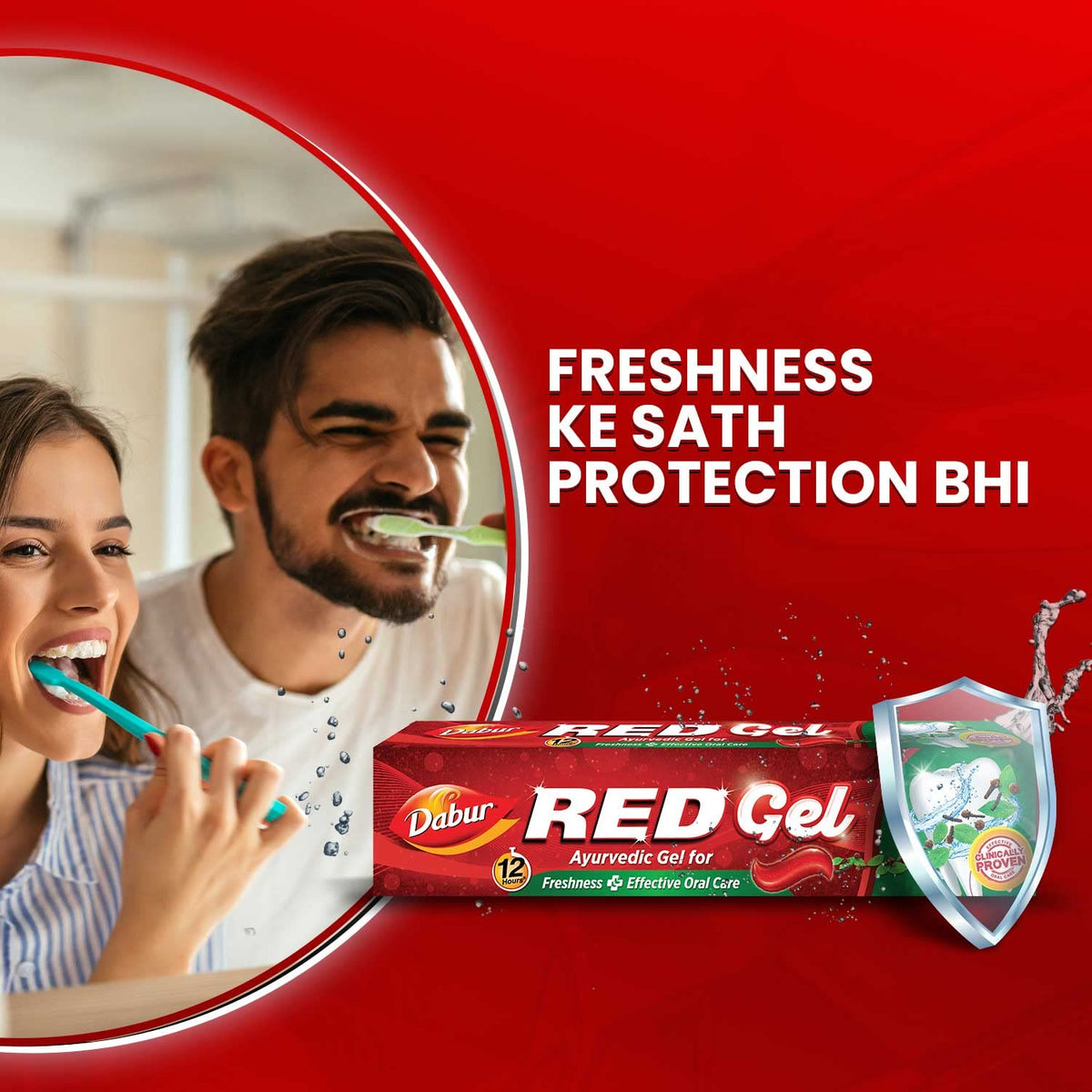 Dabur Red Gel Ayurvedic Toothpaste - 300g (150g x 2, Pack of 2) | Reduction in Bad Breath, Plaque & Gingivitis | Freshness with Protection | For Healthy Gums & Effective Dental Care