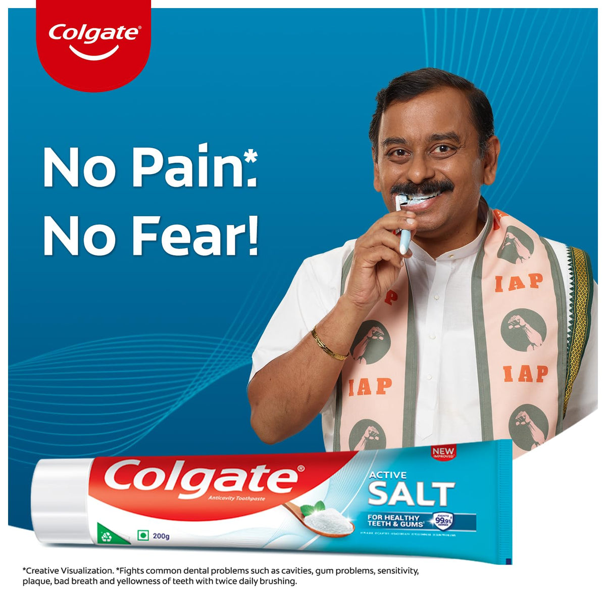 Colgate Active Salt Toothpaste, Daily Germ Protection, Combo Pack of 200g+100g, Toothpaste with Salt and Mint, Healthy Gums & Teeth, Tooth paste that Fights Germs & Provides Fresh Breath