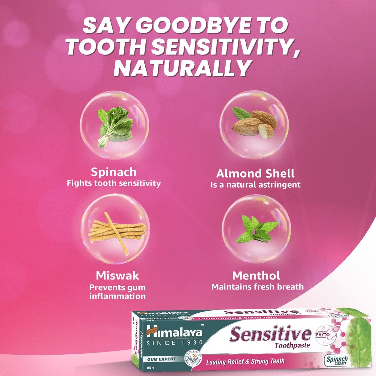 Himalaya Herbals Sensitive Toothpaste, 80G, Freshness