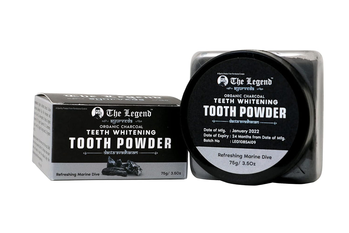 The Legend Charcoal Powder-teeth Whitening Powder Makes Teeth Paint White Instant and Cleaning Removal Stains and Get Charcoal Teeth Whitening Smile.