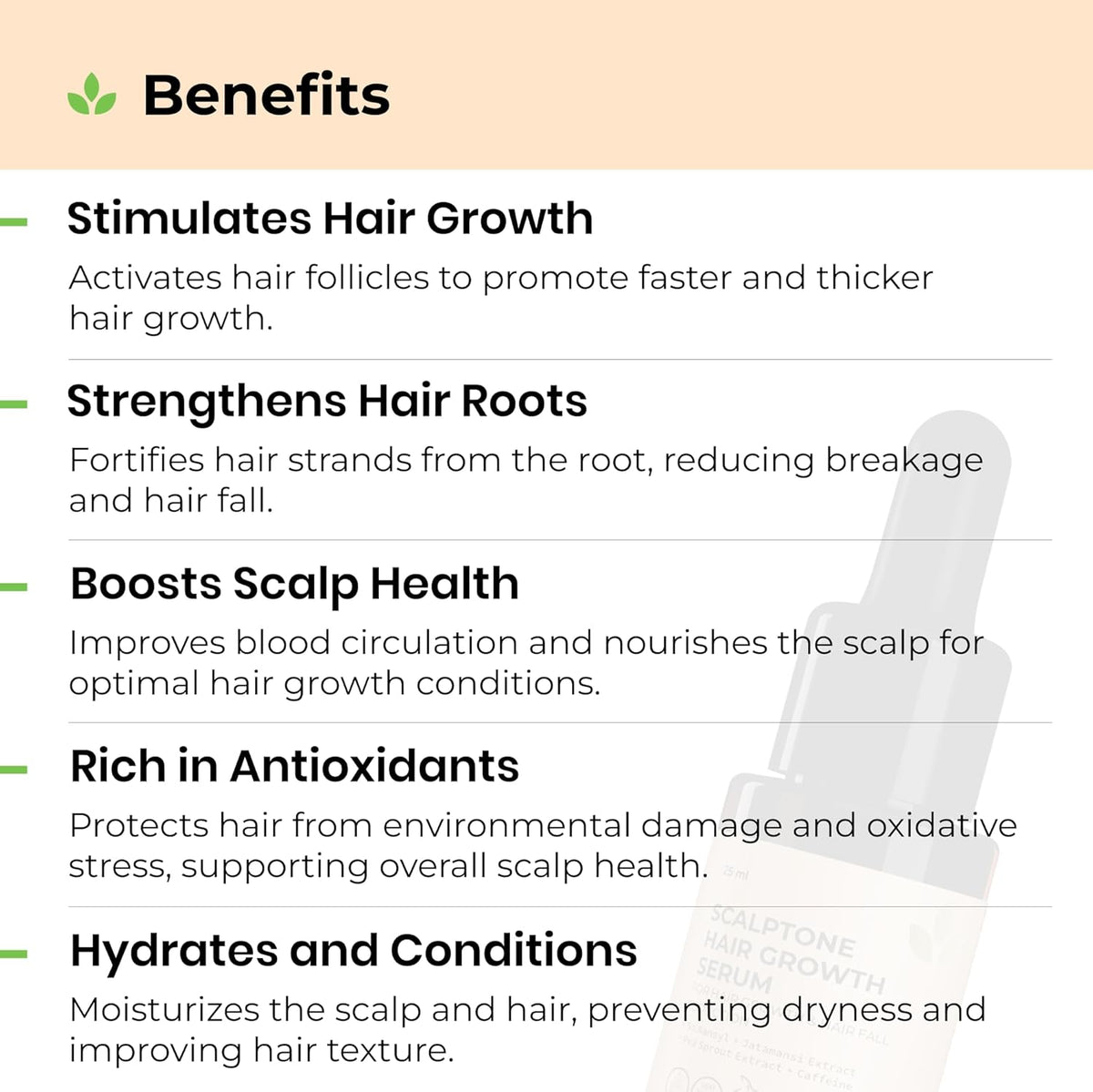 Avimee Herbal Scalptone Hair Growth Serum | Scientifically Proven Formula | Enriched with Nansyl & Green Tea Extract | For Hair Growth & Hair Fall Reduction | 25 ml