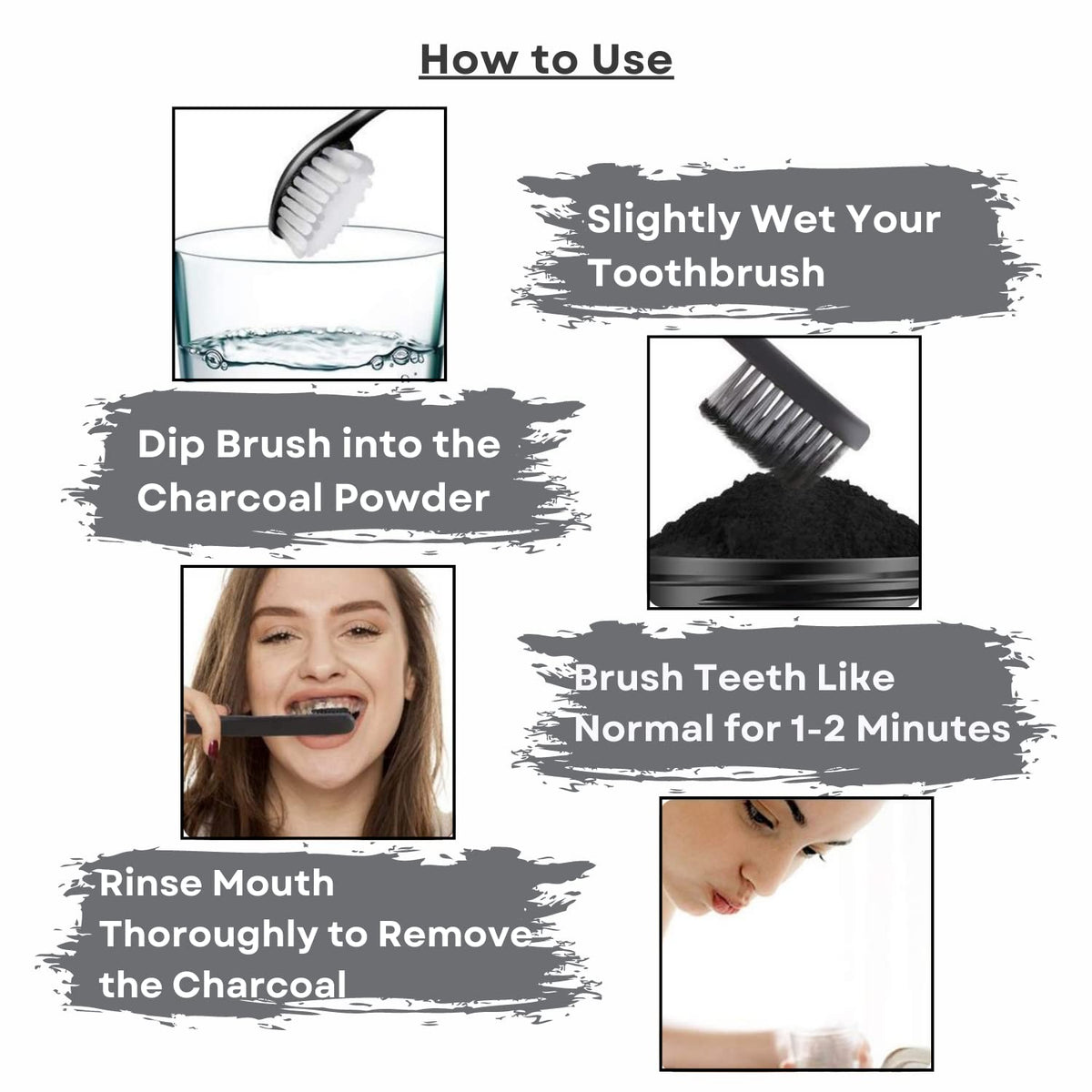 Aravi Organic Teeth Whitening Charcoal Powder - For Enamel Safe Teeth Whitening, Stain Remover, Freshens Breath - Suitable For All Type Teeth - 50 gm