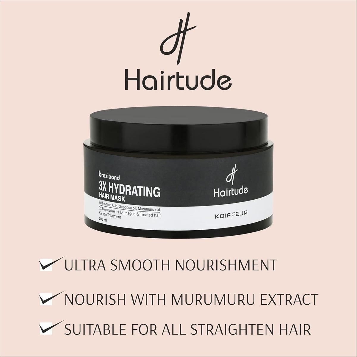 Koiffeur BraziBond 3X Hydrating Hair Mask Of Damage & Treated Hair For Daily Care With Amino Keratin 200 ml