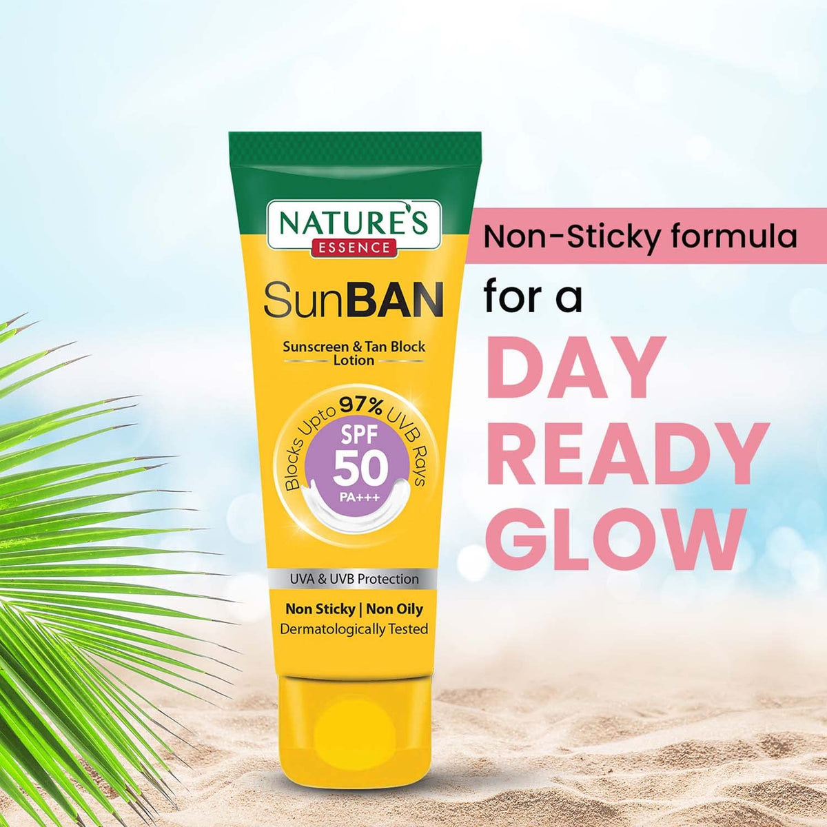 NATURES ESSENCE Sunban Spf 50 Pa+++ Sunscreen & Tan Block Lotion, 60ml