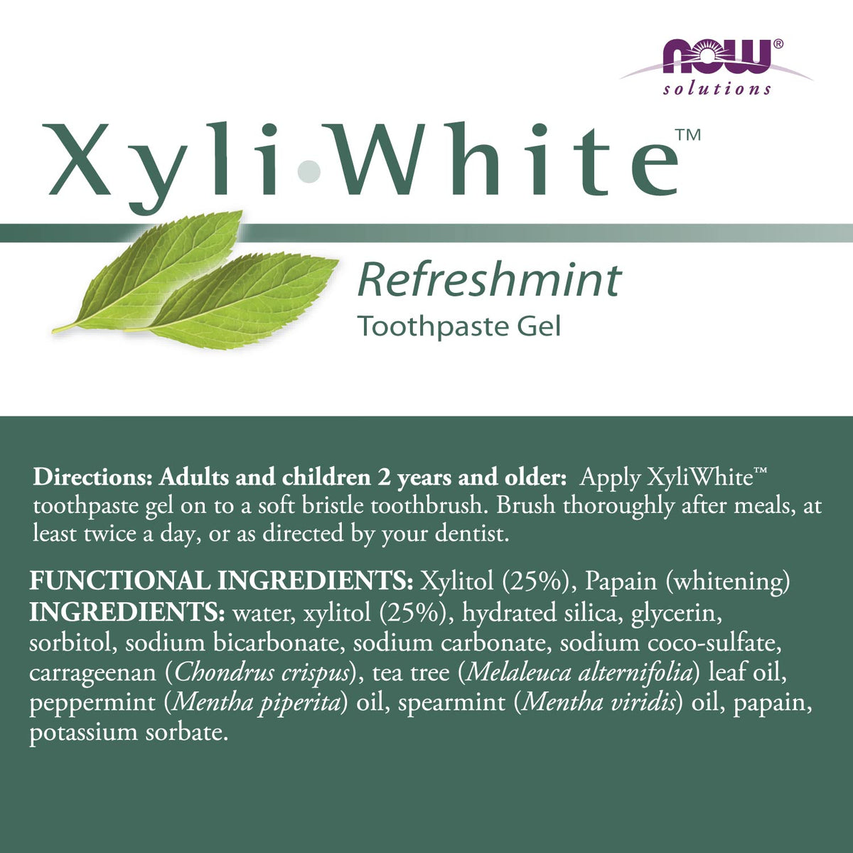 NOW Foods Xyliwhite Toothpaste Gel, Refreshmint, 6.4 Ounce