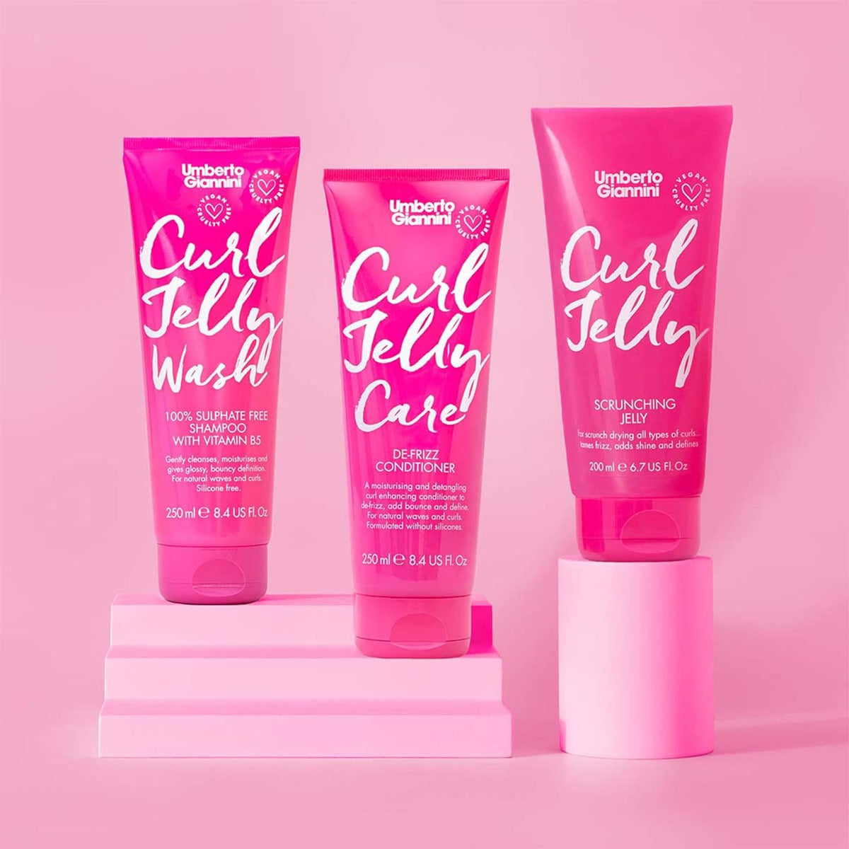 Umberto Giannini Curl Jelly Care De-Frizz Conditioner | Moisturise, Detangle Curls, Adds Bounce, De-frizz | For Natural Waves & Curls | Vegan & Cruelty Free - 250 ml (Pack of 1)