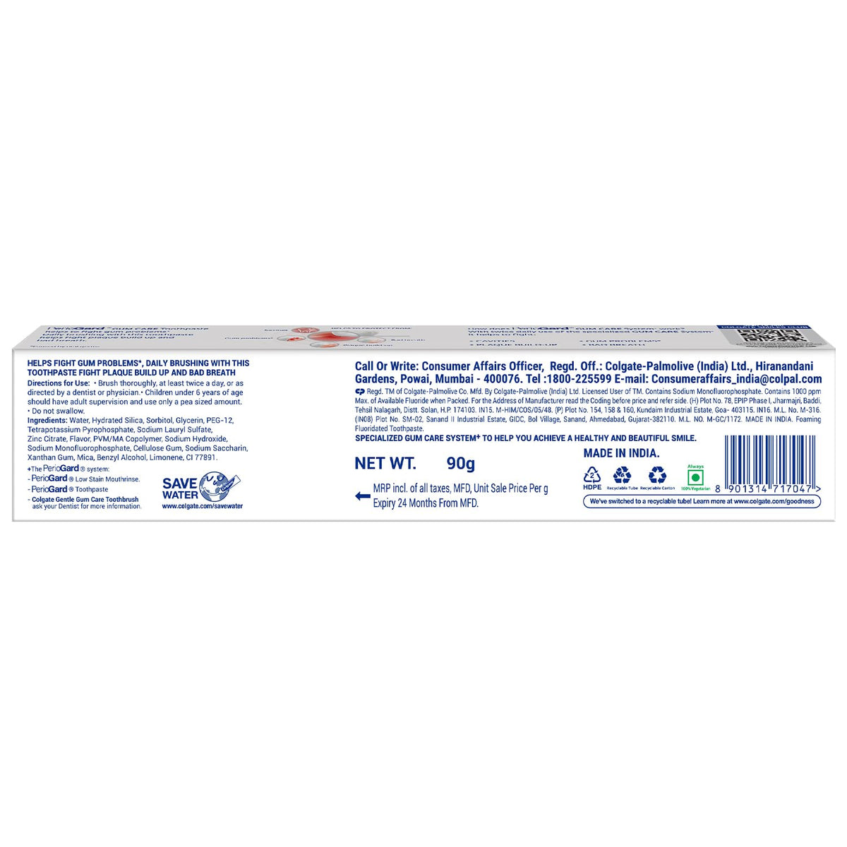 Colgate PerioGard Gum Care Toothpaste | Specialized Gum Care System | Helps Fight Gum Problems | With Scientifically Proven Formula (90 gm)