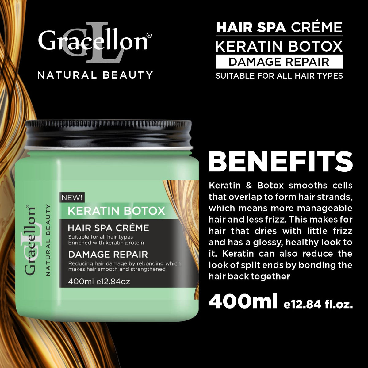 Gracellon Keratin Botox Hair Spa Creme Enriched With Keratin Protein For Damage Repair