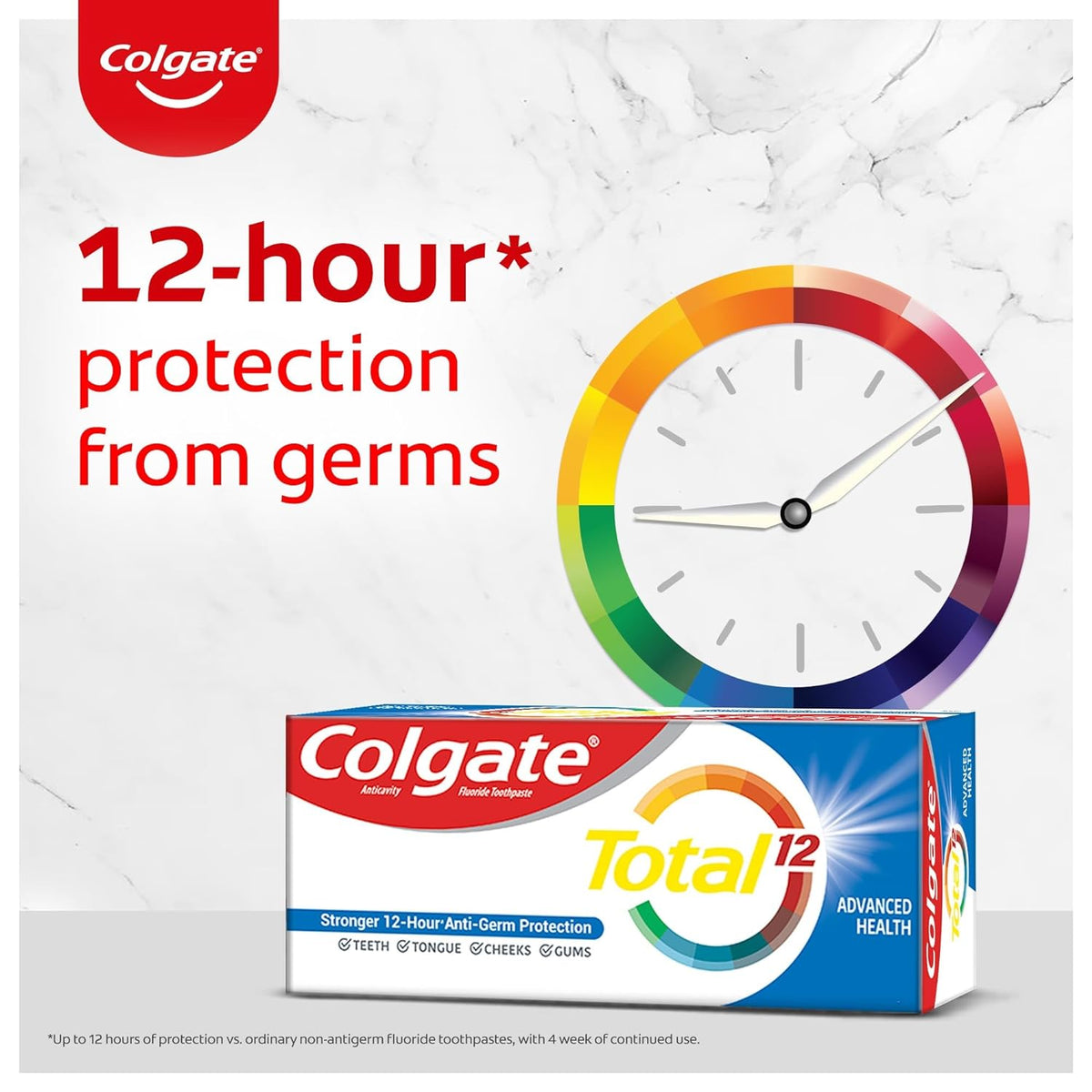 Colgate Total 120 gm Advanced Health Toothpaste, Antibacterial Tooth paste, Stronger 12-Hour Anti-Germ Protection, Whole Mouth Health, World's No. 1* Germ-fighting Toothpaste