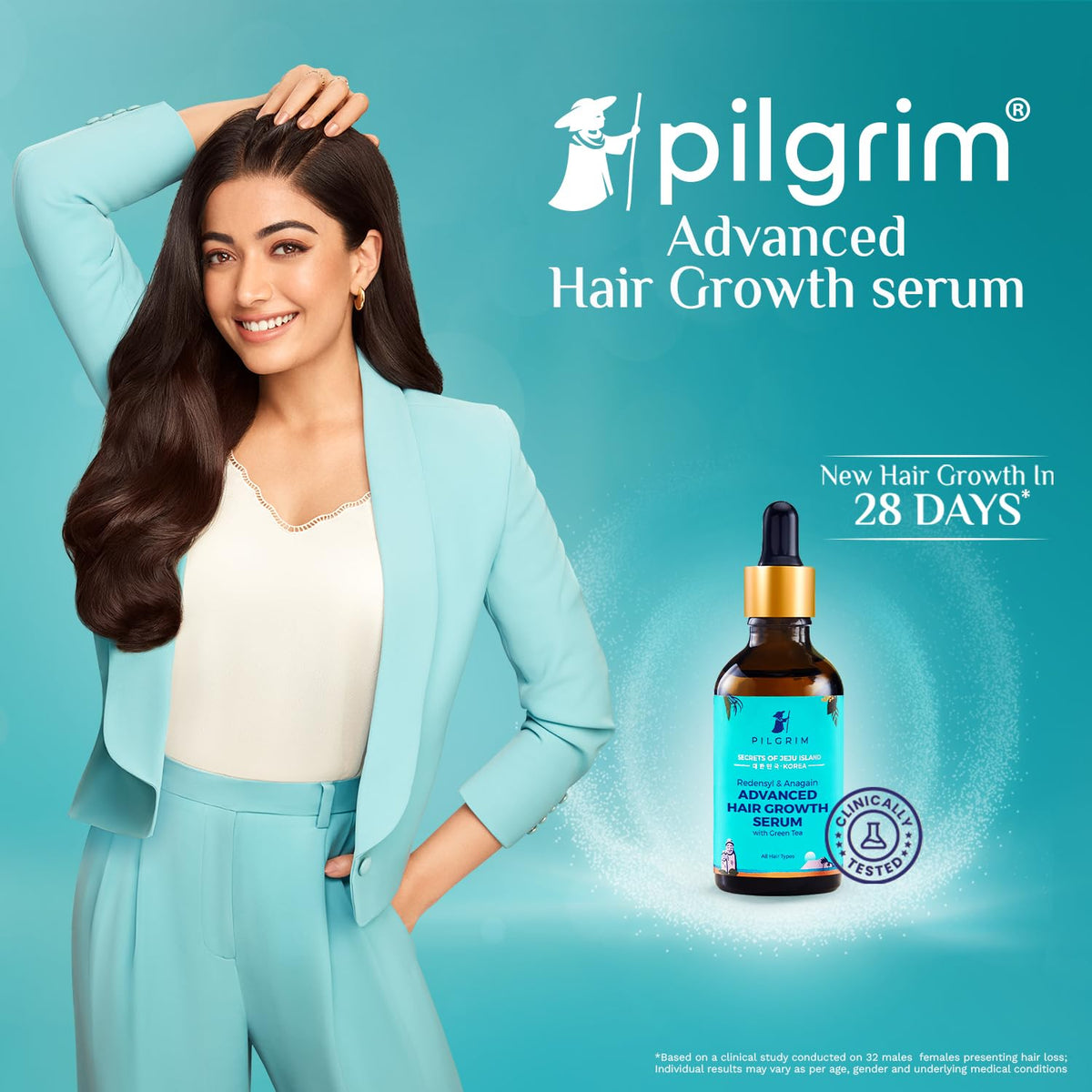 Pilgrim Redensyl 3% + Anagain 4% Advanced Hair Growth Serum (50ml) with Natural Ingredients, Controls Hair Fall, Stimulates Hair Growth, Increase Hair Density | Hair Growth Serum for Men & Women